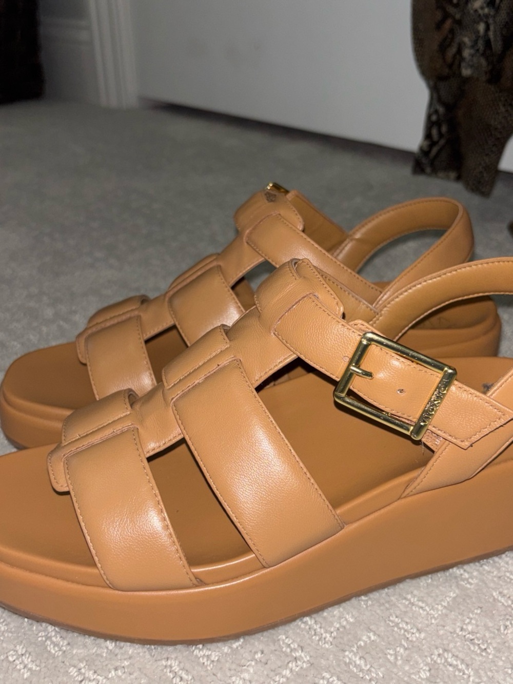 Women’s Tan Strappy Platform Sandals